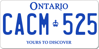 ON license plate CACM525