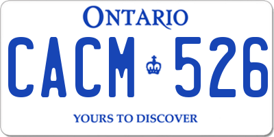 ON license plate CACM526