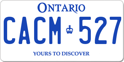 ON license plate CACM527