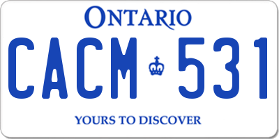 ON license plate CACM531