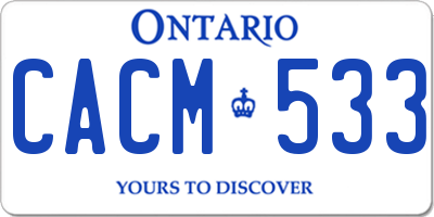 ON license plate CACM533