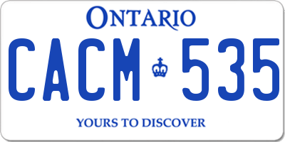 ON license plate CACM535