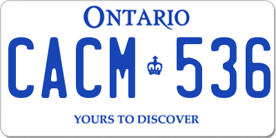 ON license plate CACM536