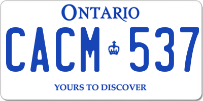 ON license plate CACM537