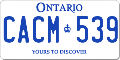 ON license plate CACM539