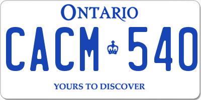 ON license plate CACM540