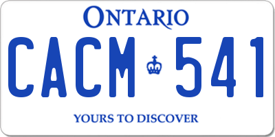 ON license plate CACM541