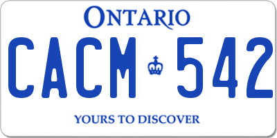 ON license plate CACM542