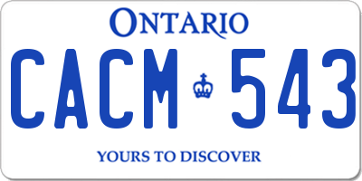 ON license plate CACM543