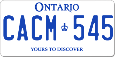 ON license plate CACM545