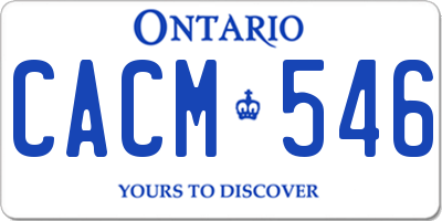 ON license plate CACM546