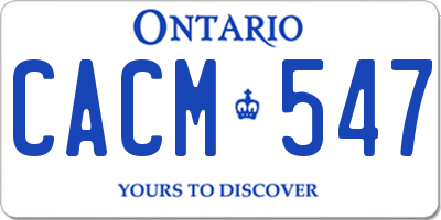 ON license plate CACM547