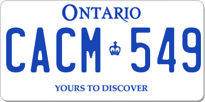 ON license plate CACM549