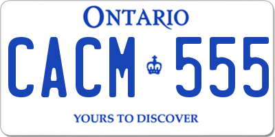 ON license plate CACM555