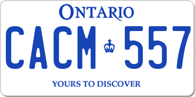 ON license plate CACM557