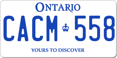 ON license plate CACM558