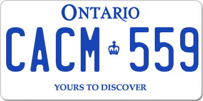 ON license plate CACM559