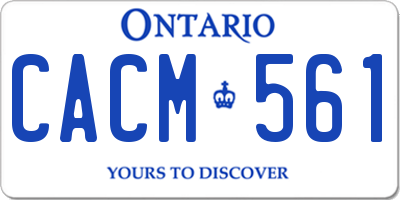 ON license plate CACM561