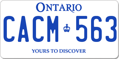 ON license plate CACM563