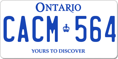 ON license plate CACM564