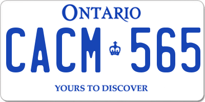 ON license plate CACM565