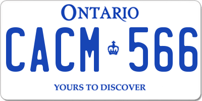 ON license plate CACM566