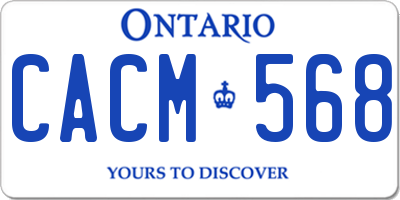 ON license plate CACM568