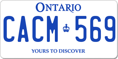 ON license plate CACM569