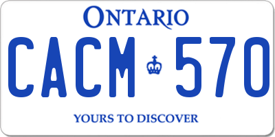 ON license plate CACM570