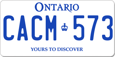 ON license plate CACM573