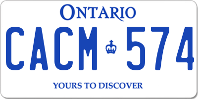 ON license plate CACM574