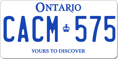 ON license plate CACM575