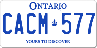 ON license plate CACM577