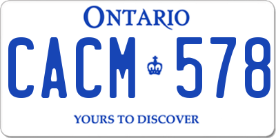 ON license plate CACM578