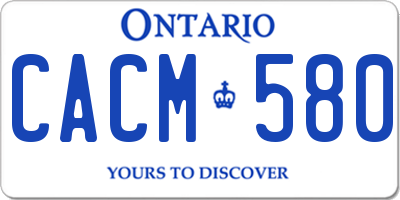 ON license plate CACM580