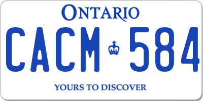 ON license plate CACM584