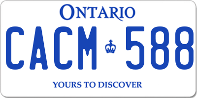 ON license plate CACM588