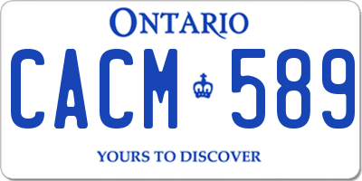 ON license plate CACM589