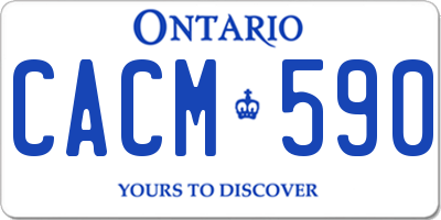 ON license plate CACM590