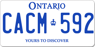 ON license plate CACM592