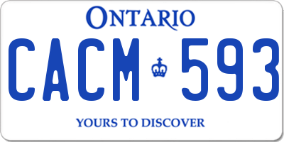 ON license plate CACM593