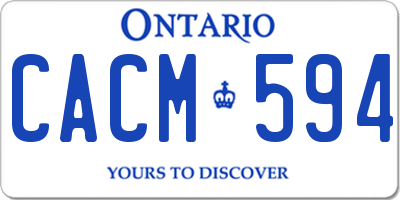 ON license plate CACM594