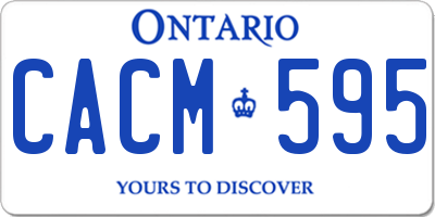 ON license plate CACM595