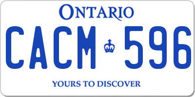 ON license plate CACM596