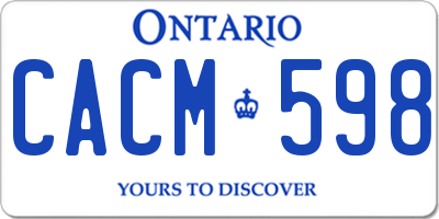 ON license plate CACM598