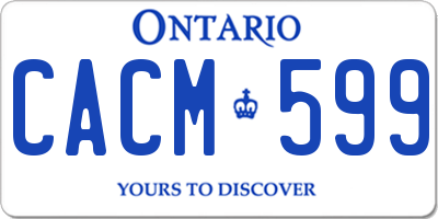 ON license plate CACM599