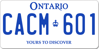 ON license plate CACM601