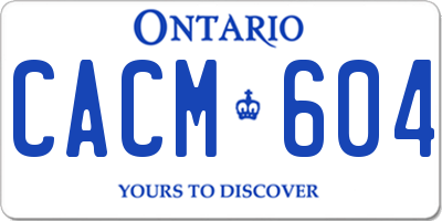 ON license plate CACM604