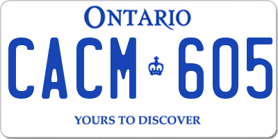 ON license plate CACM605