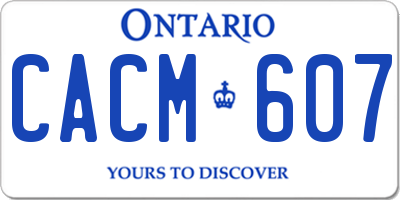 ON license plate CACM607